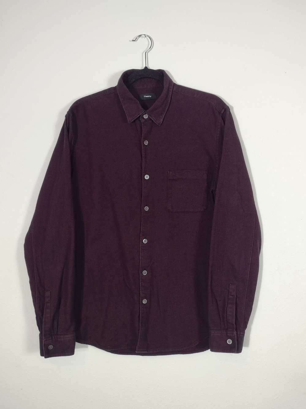 Theory 100% Cotton Flannel Long Sleeve Rammy Soft Twill Shirt